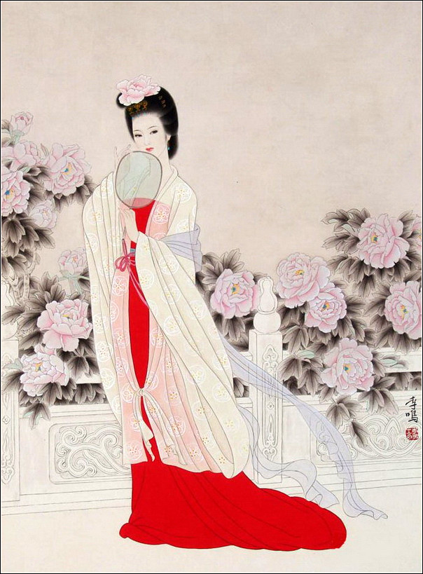 如花照水的古典美女绘画艺术（一）