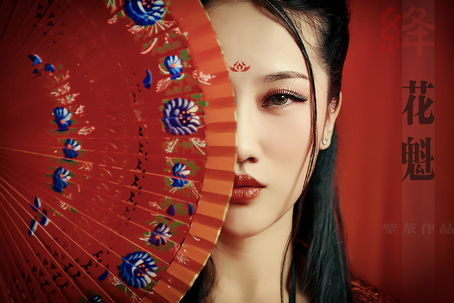 绛花魁中国风摄影艺术作品