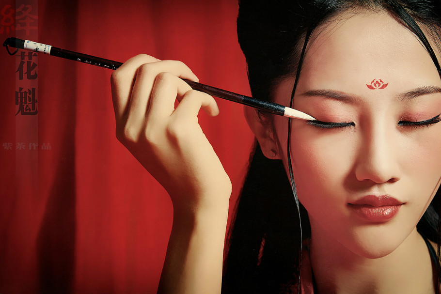 绛花魁中国风摄影艺术作品