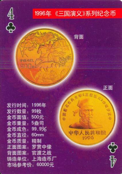 扑克版的中国当代纪念金币（二）