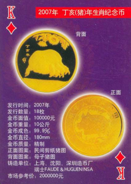 扑克版的中国当代纪念金币（二）
