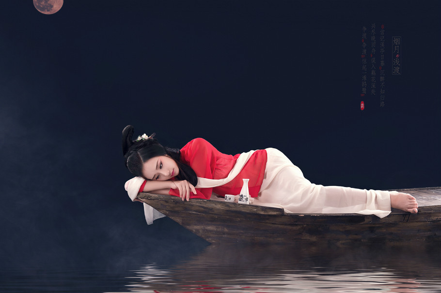 烟月浅渡中国风主题摄影艺术作品
