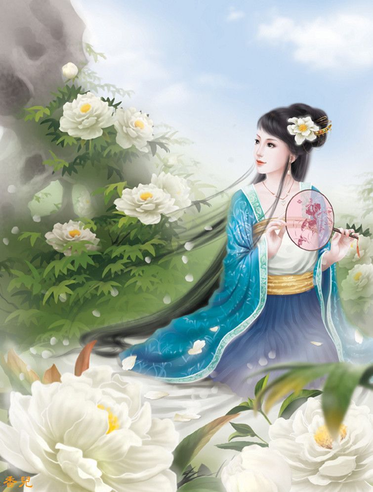时尚手绘的金陵十二钗绘画