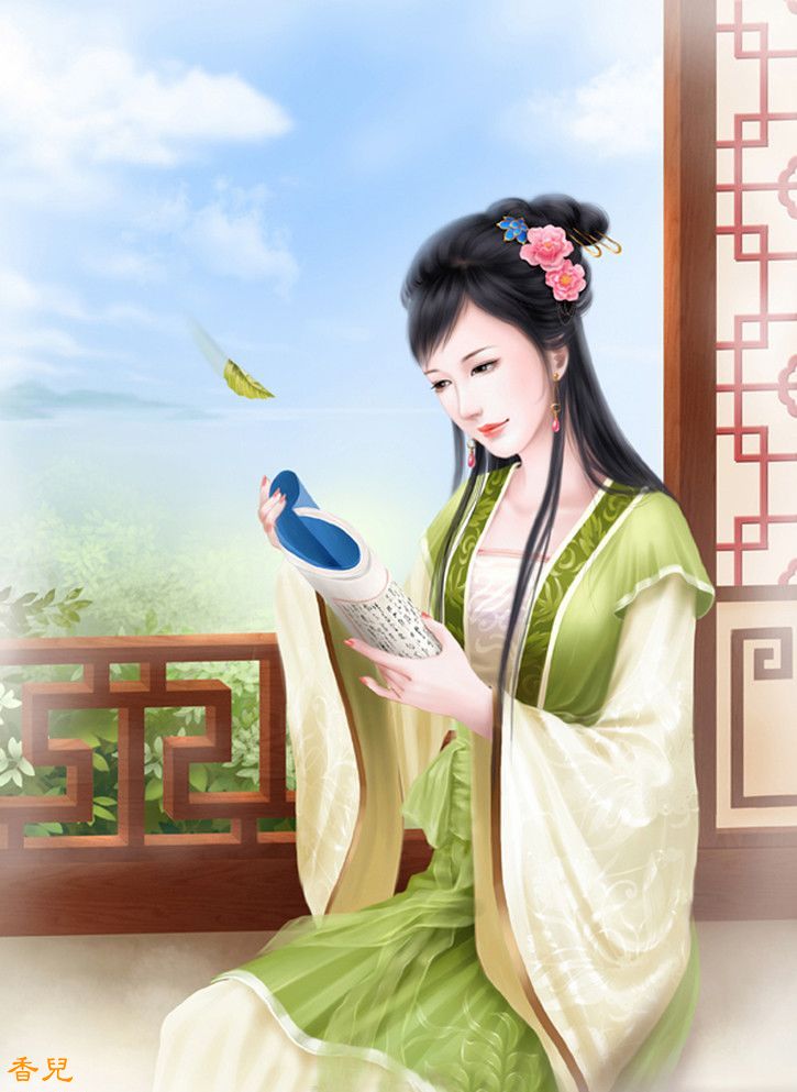时尚手绘的金陵十二钗绘画