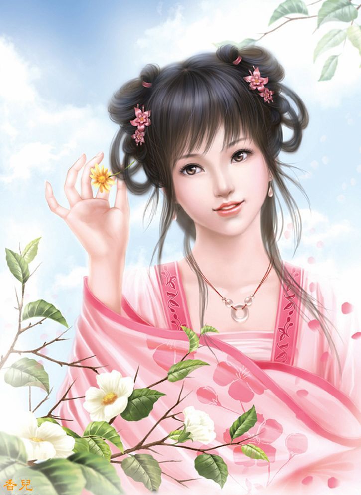 时尚手绘的金陵十二钗绘画