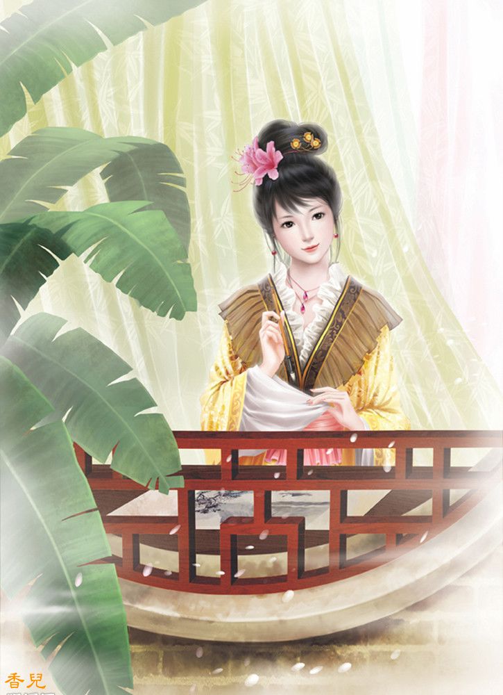 时尚手绘的金陵十二钗绘画