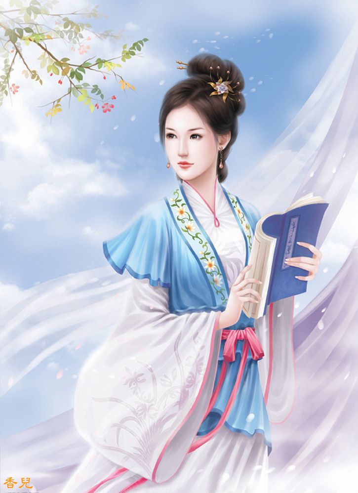 时尚手绘的金陵十二钗绘画