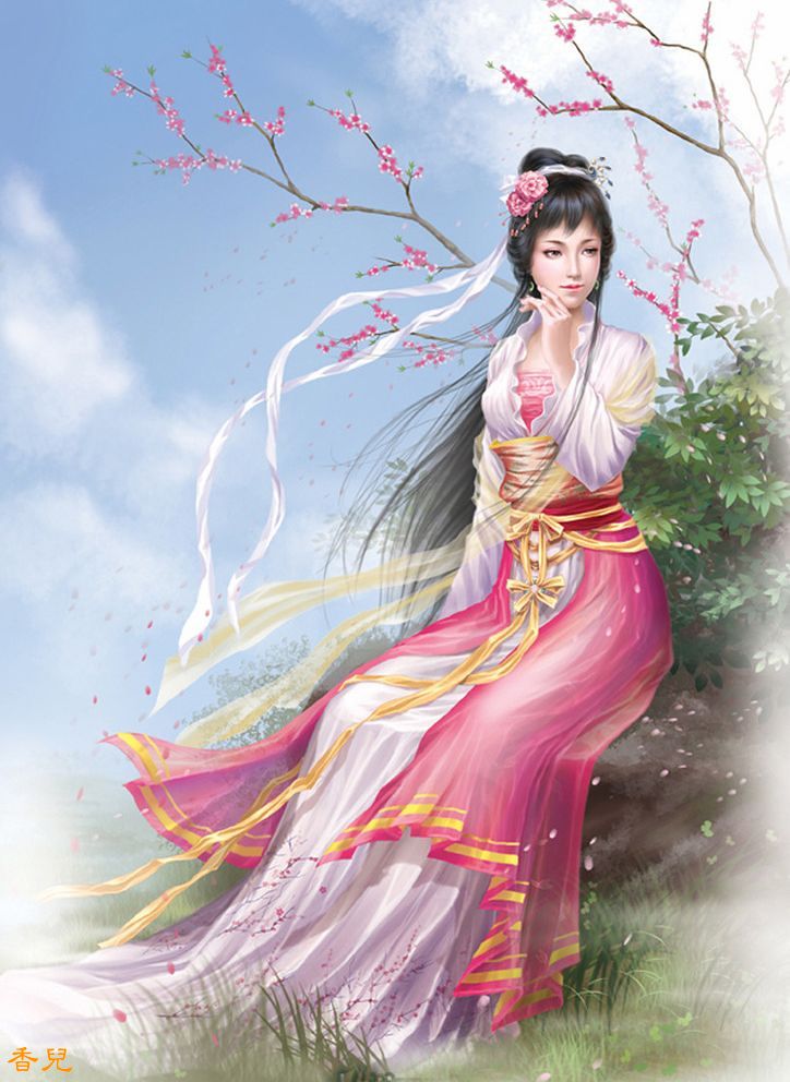 时尚手绘的金陵十二钗绘画