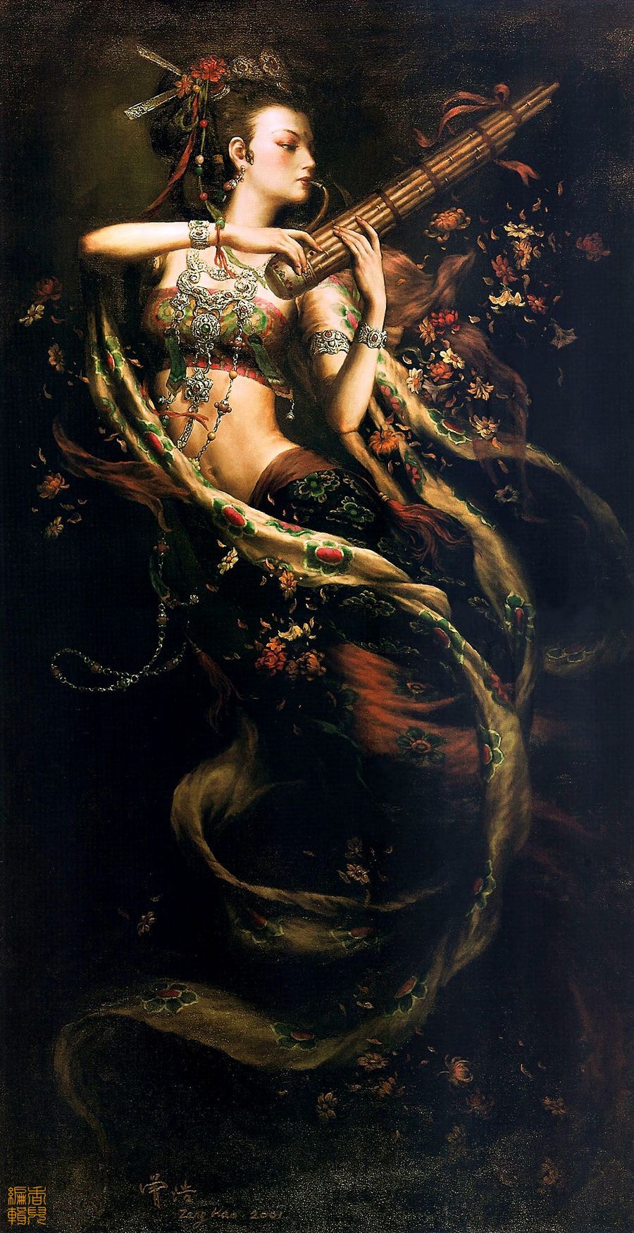 曾浩大梦敦煌主题油画艺术作品
