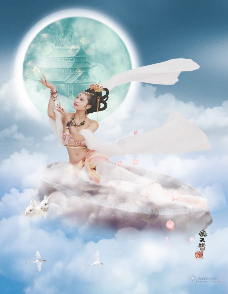 古韵嫦娥奔月创意摄影视觉艺术