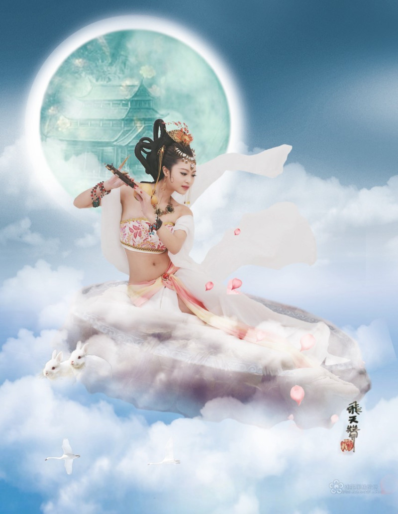 古韵嫦娥奔月创意摄影视觉艺术
