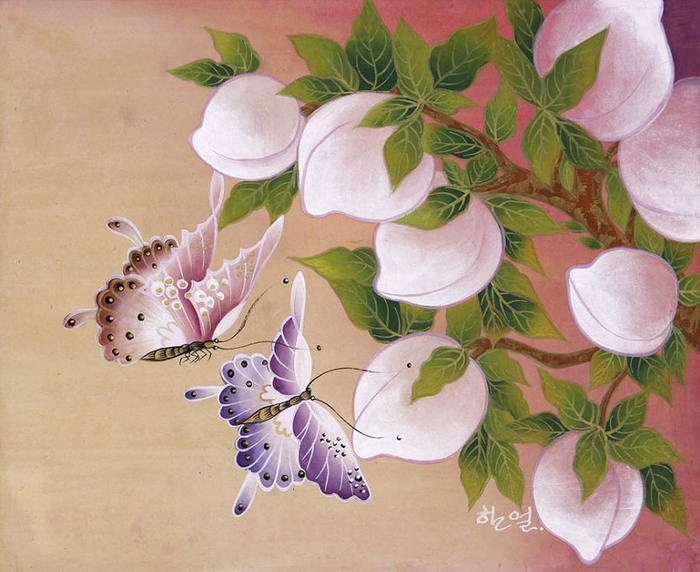 唯美的蝴蝶花主题艺术绘画作品