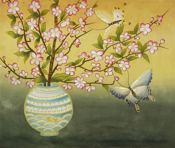 唯美的蝴蝶花主题艺术绘画作品