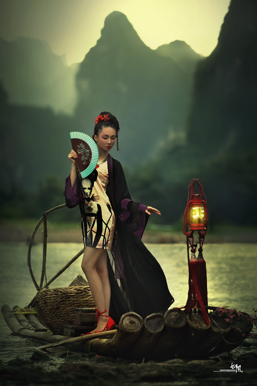 印象漓江--漓江烟雨唯美人像摄影