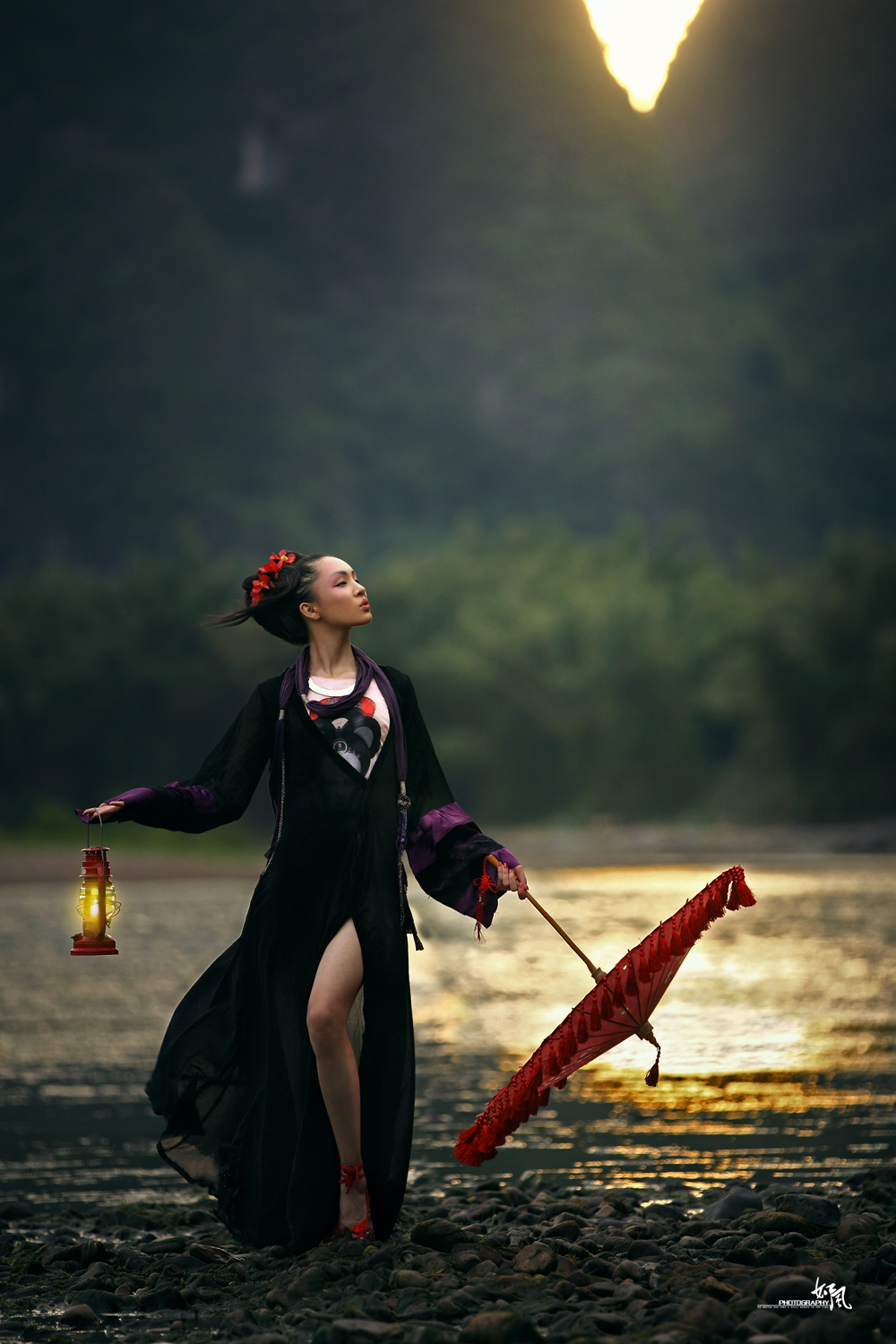 印象漓江--漓江烟雨唯美人像摄影