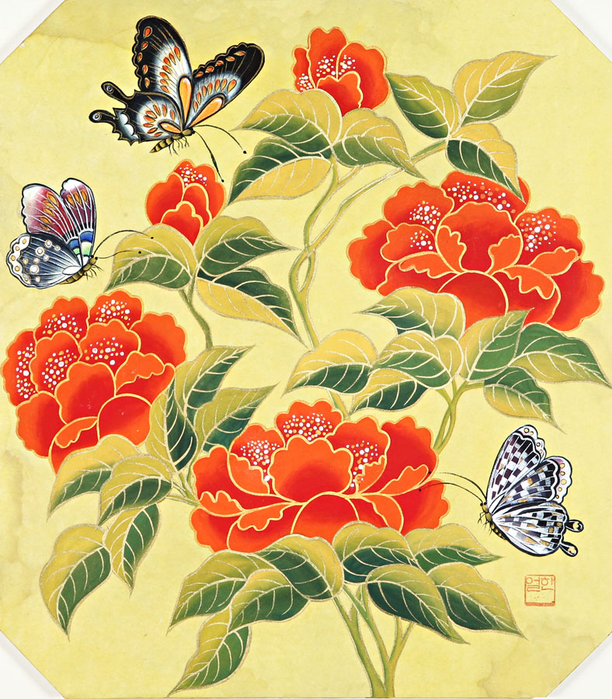 唯美的蝴蝶花主题艺术绘画作品
