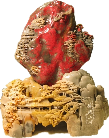 精美的中国鸡血石雕刻艺术（三）