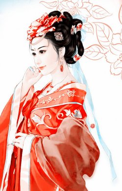 中式风格唯美美女插画创意作品