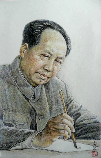 画家刘向荣素描毛泽东绘画作品（二）