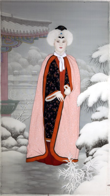 俏美的红楼梦主题人物工笔绘画作品