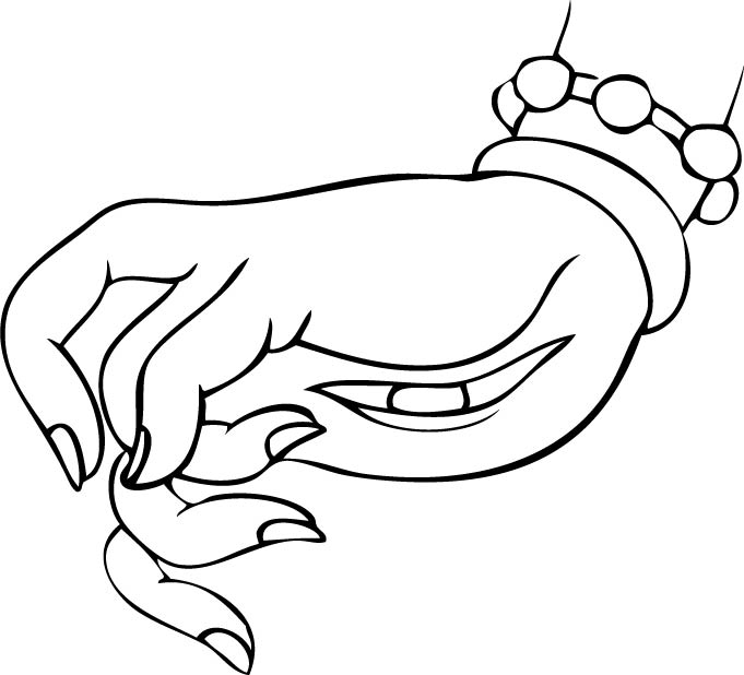 曼妙多姿的佛手白描绘画艺术（四）
