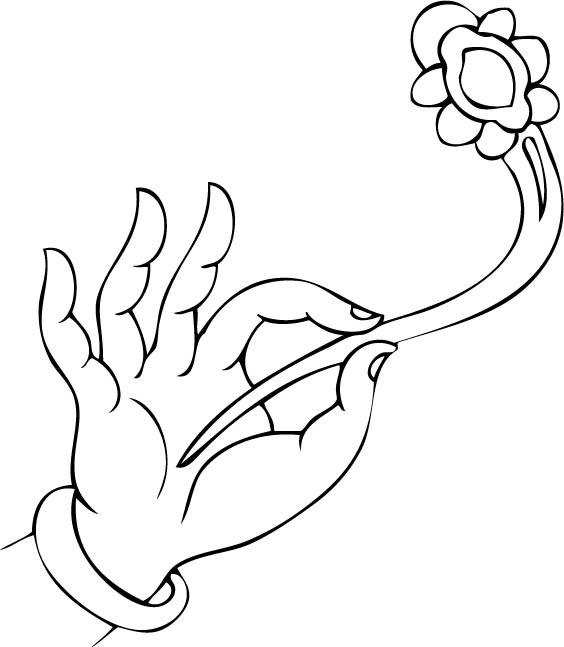 曼妙多姿的佛手白描绘画艺术（三）