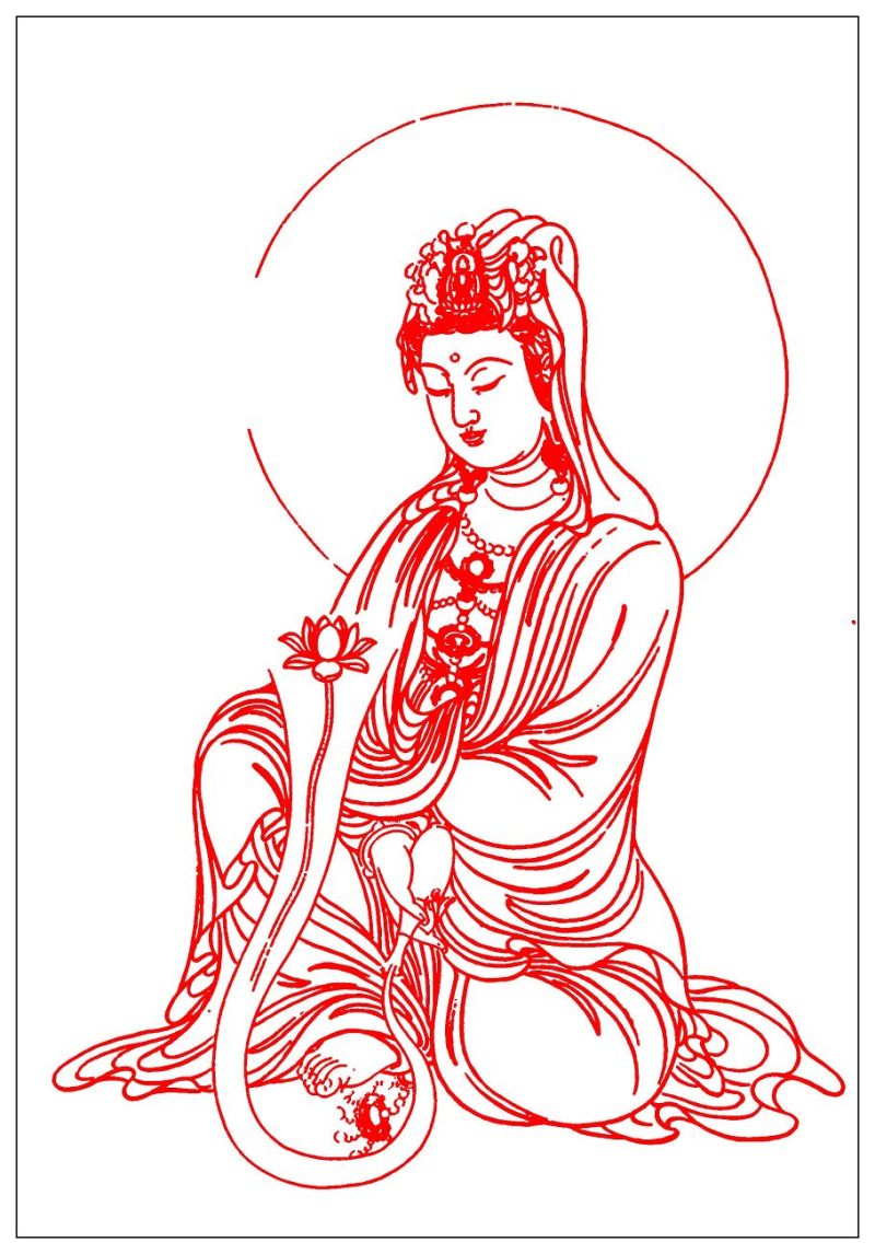 精美的中国传统白描观音艺术（一）