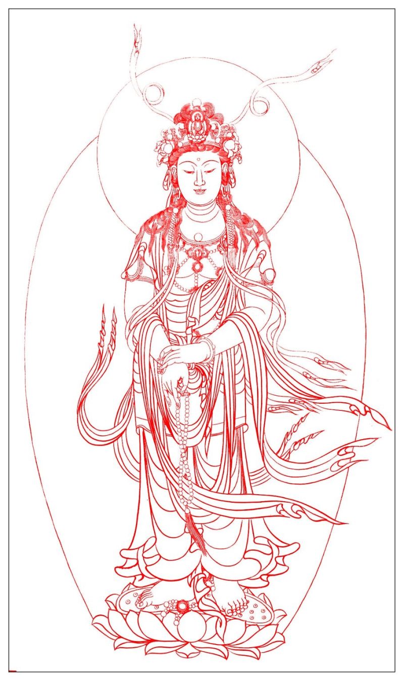 精美的中国传统白描观音艺术（二）