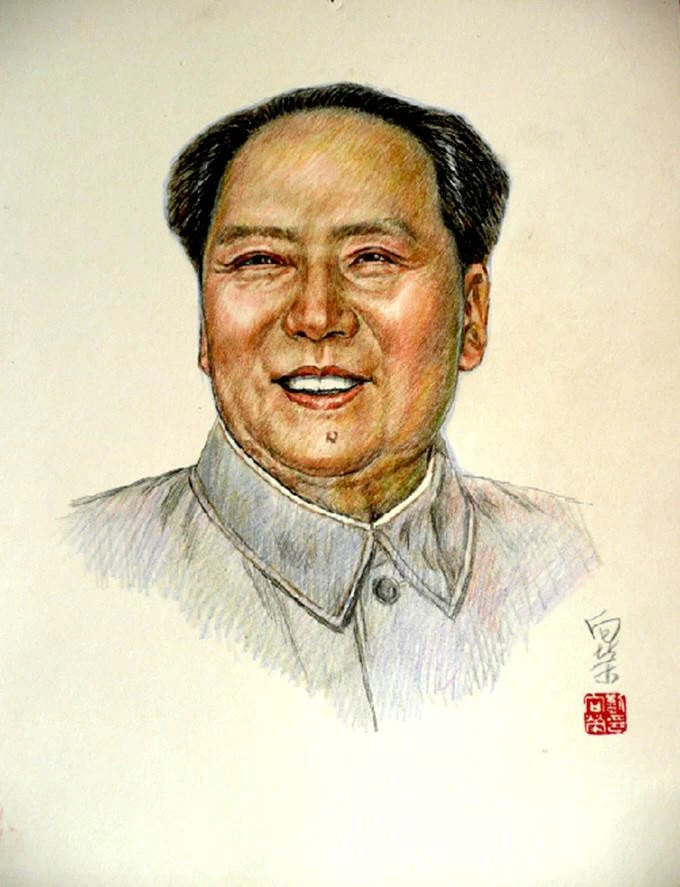 画家刘向荣素描毛泽东绘画作品（一）