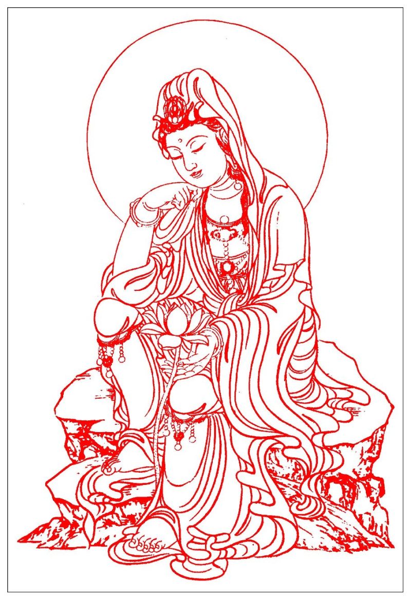 精美的中国传统白描观音艺术（一）