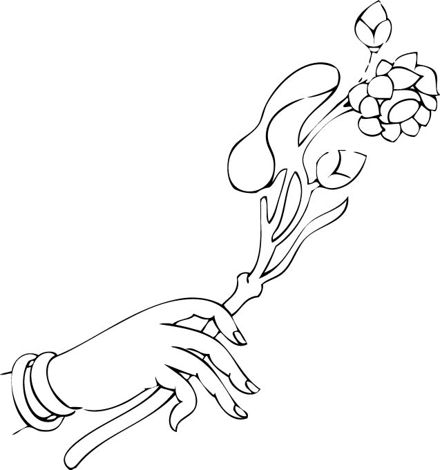曼妙多姿的佛手白描绘画艺术（三）