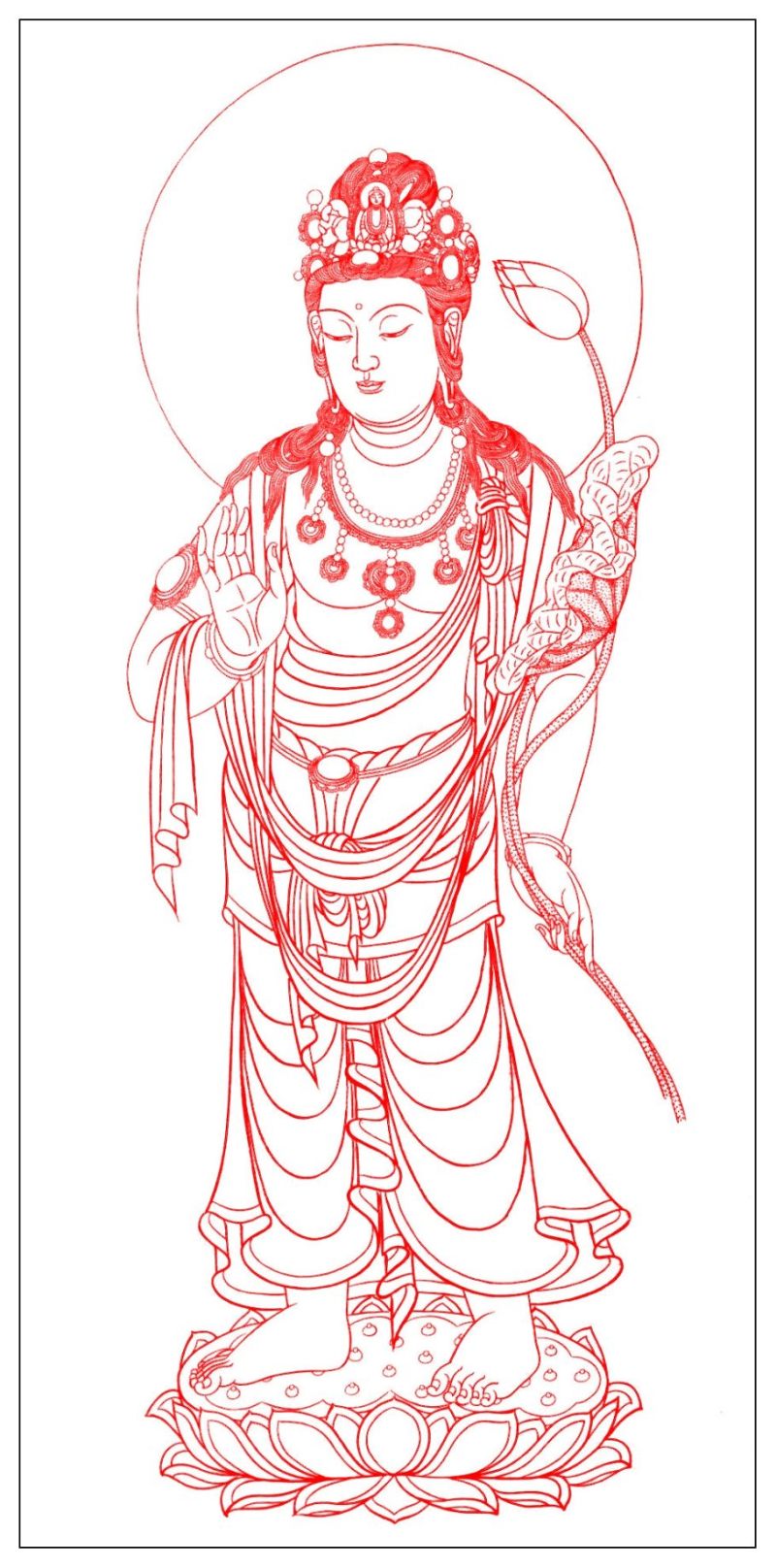 精美的中国传统白描观音艺术（二）