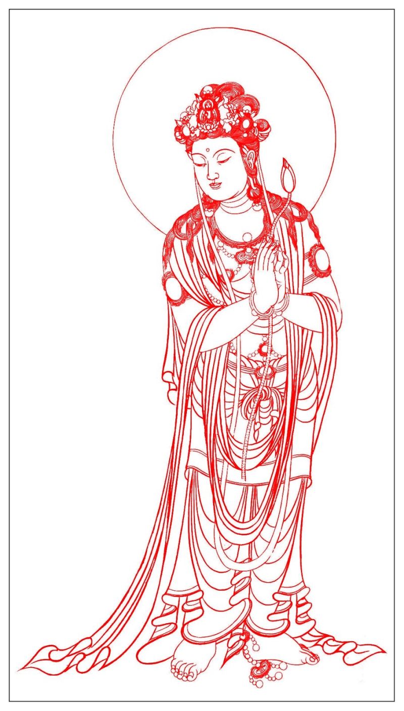 精美的中国传统白描观音艺术（二）