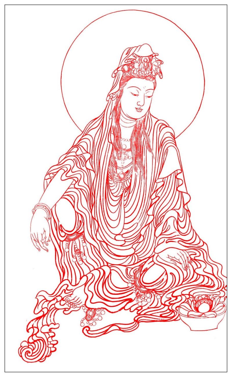精美的中国传统白描观音艺术（二）