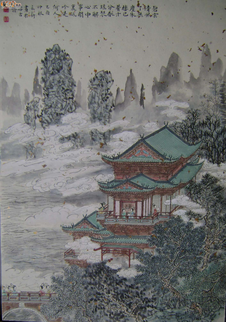 精美的工笔山水绘画艺术作品