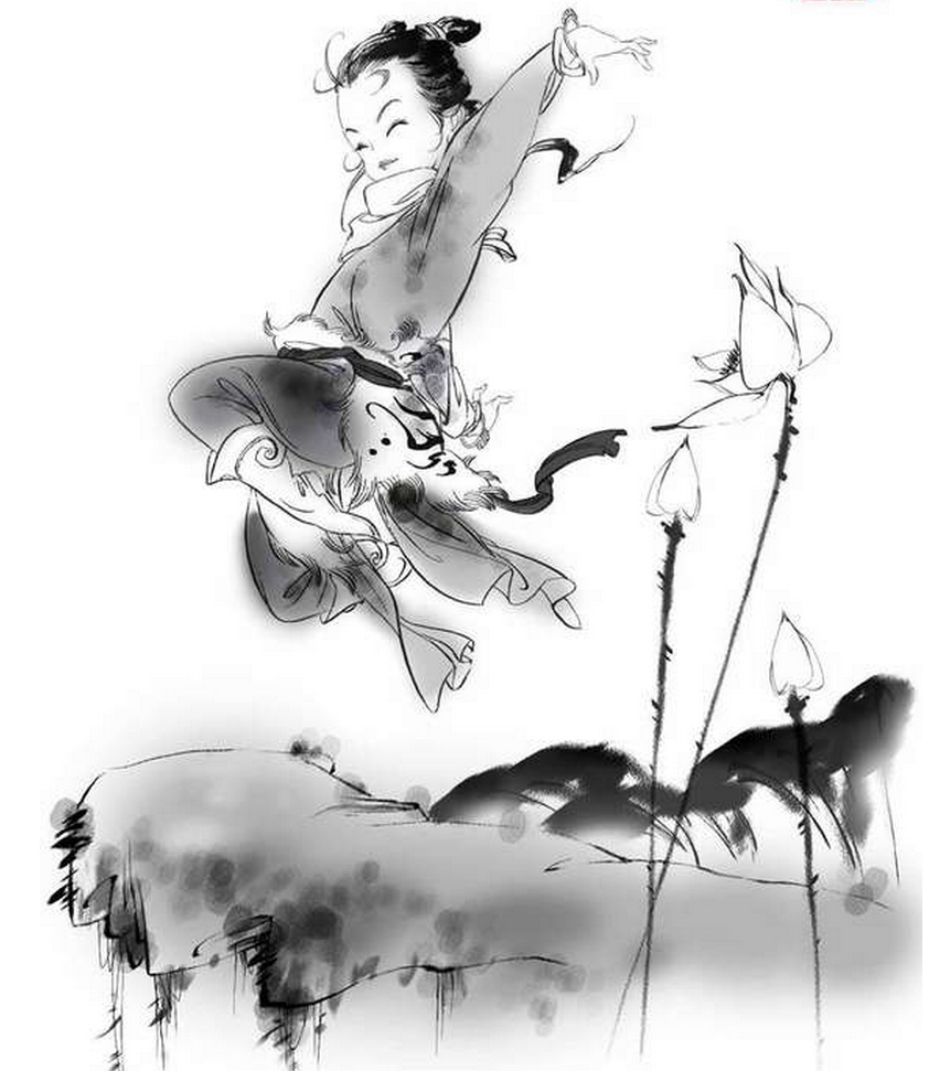 张旺生动逼真的电脑水墨儿童绘画