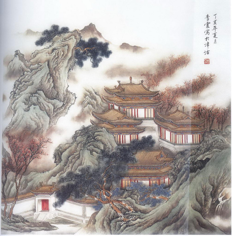 精美的工笔山水绘画艺术作品