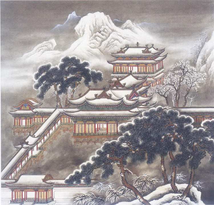 精美的工笔山水绘画艺术作品