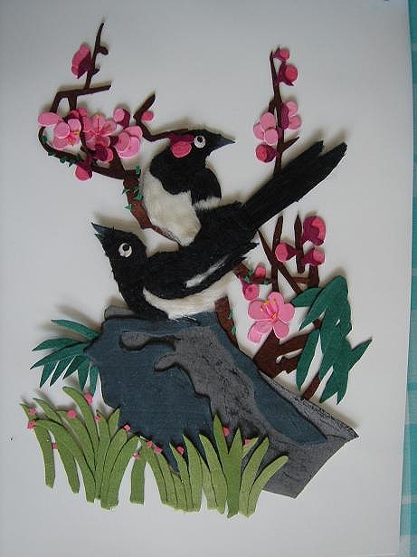 高少萍的布贴画创意作品