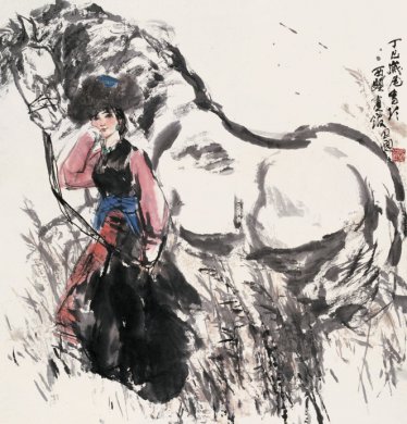 周思聪水墨人物绘画艺术作品 
