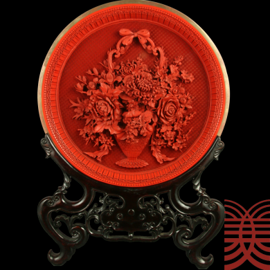 现代漆器花篮盘