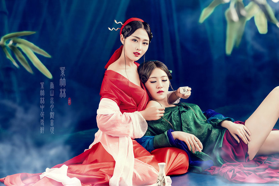 紫竹林古风美女摄影艺术作品