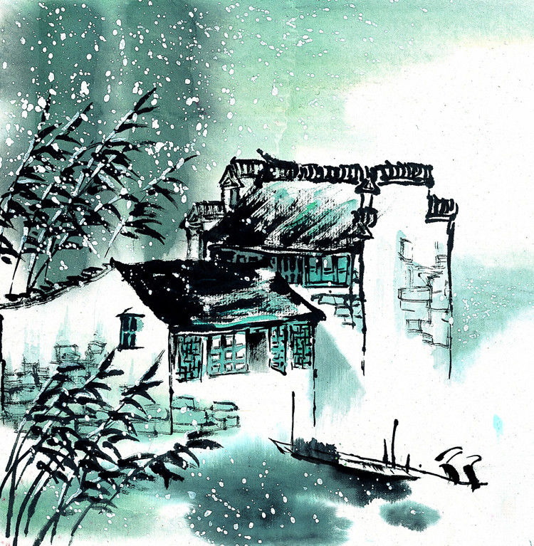 江南水墨之冬绘画艺术作品（二）