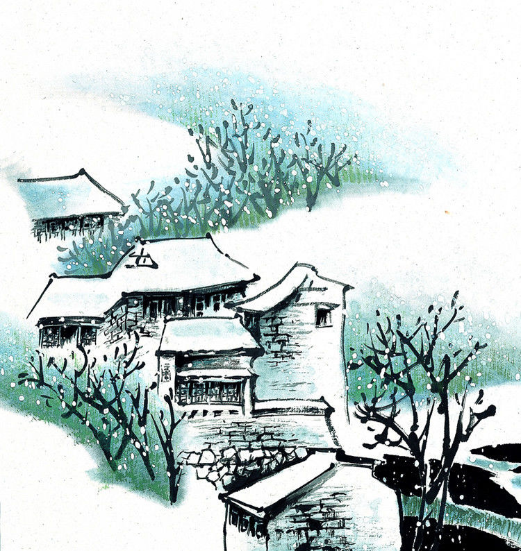 江南水墨之冬绘画艺术作品（二）