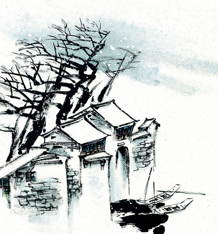 江南水墨之冬绘画艺术作品（二）
