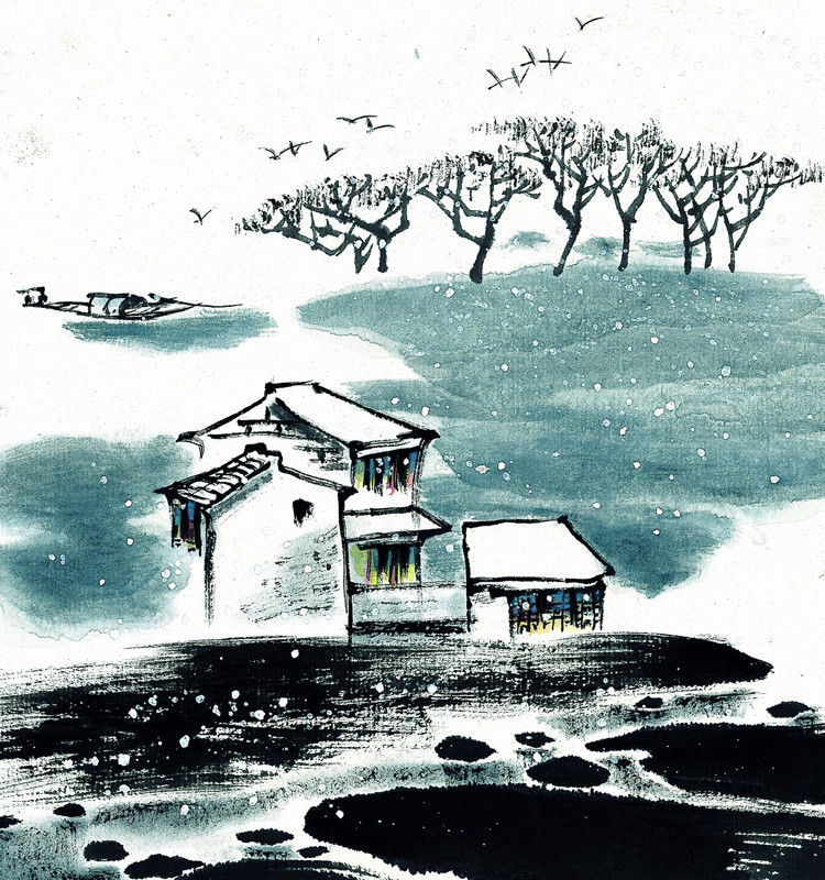 江南水墨之冬绘画艺术作品（二）