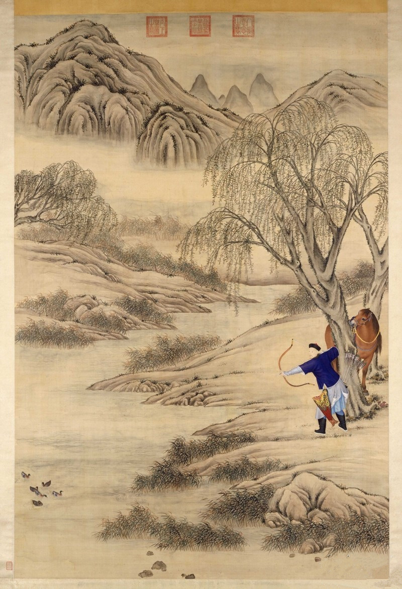 郎世宁的乾隆皇帝巡狩题材绘画作品
