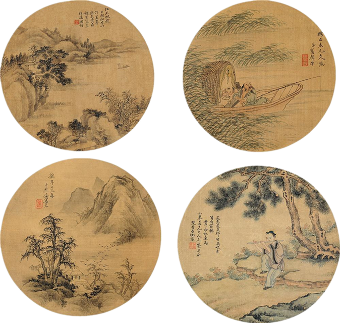 古典团扇书画绘画艺术作品（三）