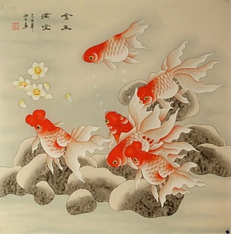 中国传统绘画中的九鲤图