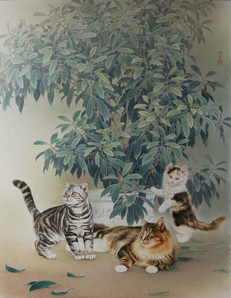 邢诚爱的精美工笔画艺术作品